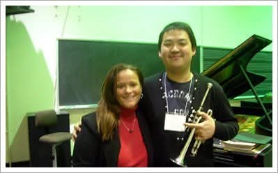 Matthew Kim with two trumpet artists